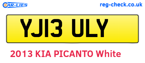 YJ13ULY are the vehicle registration plates.