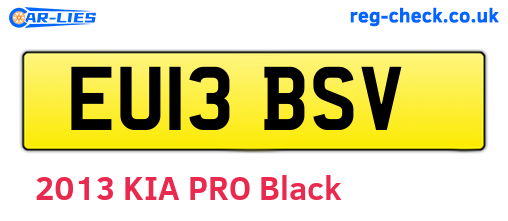 EU13BSV are the vehicle registration plates.