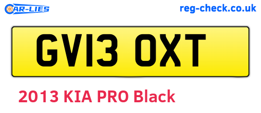 GV13OXT are the vehicle registration plates.