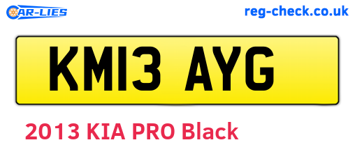 KM13AYG are the vehicle registration plates.