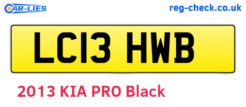 LC13HWB are the vehicle registration plates.