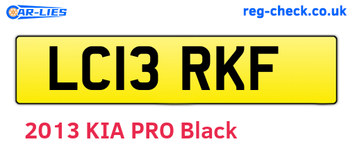 LC13RKF are the vehicle registration plates.