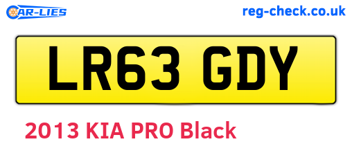 LR63GDY are the vehicle registration plates.
