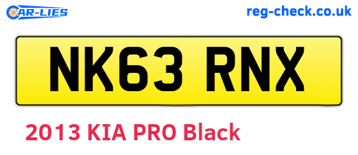 NK63RNX are the vehicle registration plates.