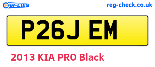P26JEM are the vehicle registration plates.