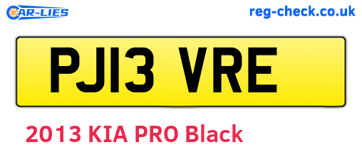 PJ13VRE are the vehicle registration plates.