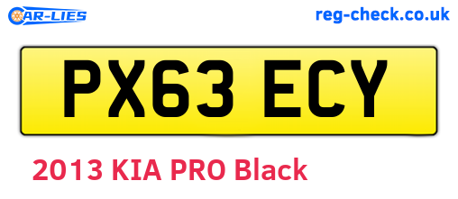 PX63ECY are the vehicle registration plates.