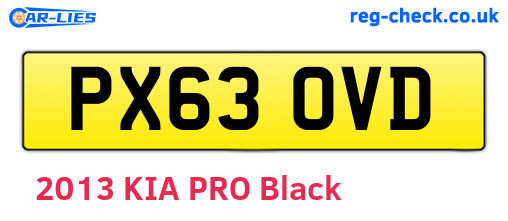 PX63OVD are the vehicle registration plates.