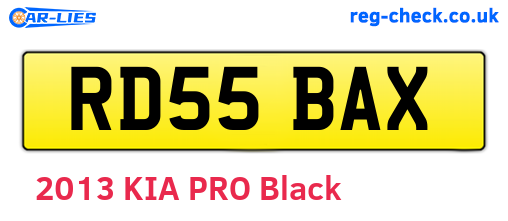 RD55BAX are the vehicle registration plates.