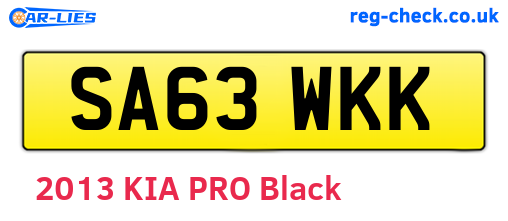 SA63WKK are the vehicle registration plates.