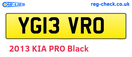 YG13VRO are the vehicle registration plates.