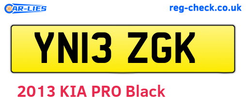 YN13ZGK are the vehicle registration plates.