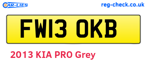 FW13OKB are the vehicle registration plates.