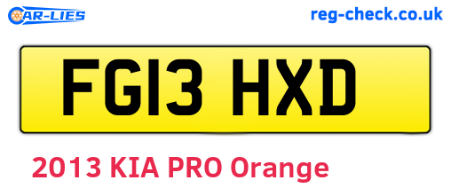 FG13HXD are the vehicle registration plates.