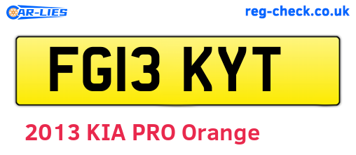 FG13KYT are the vehicle registration plates.