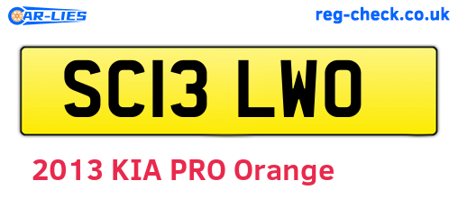 SC13LWO are the vehicle registration plates.