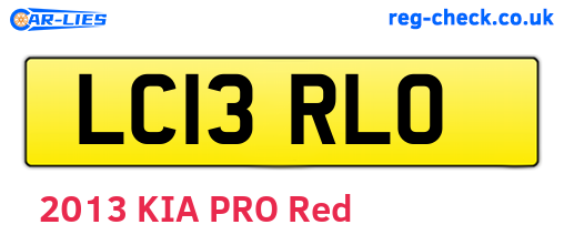 LC13RLO are the vehicle registration plates.