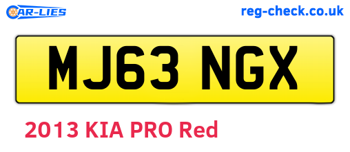 MJ63NGX are the vehicle registration plates.