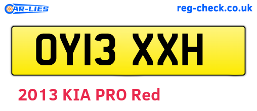 OY13XXH are the vehicle registration plates.