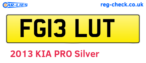 FG13LUT are the vehicle registration plates.