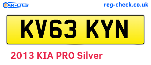 KV63KYN are the vehicle registration plates.