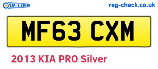 MF63CXM are the vehicle registration plates.