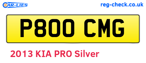 P800CMG are the vehicle registration plates.