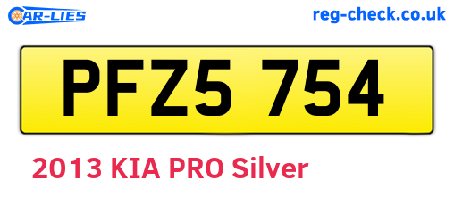 PFZ5754 are the vehicle registration plates.