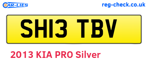 SH13TBV are the vehicle registration plates.