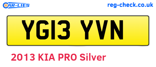 YG13YVN are the vehicle registration plates.
