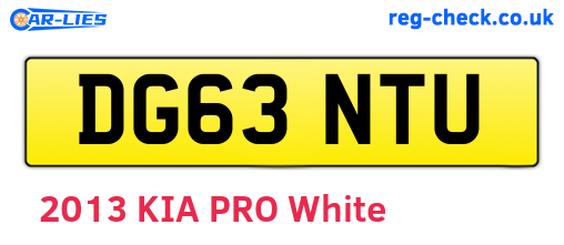 DG63NTU are the vehicle registration plates.