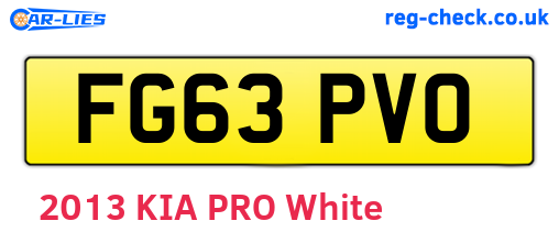 FG63PVO are the vehicle registration plates.