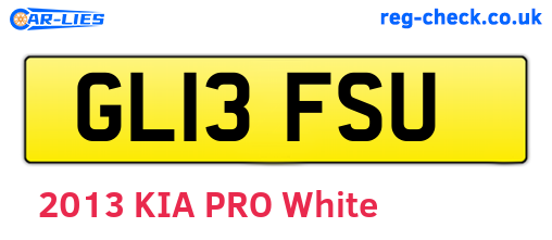 GL13FSU are the vehicle registration plates.