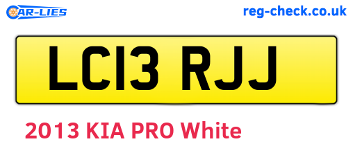 LC13RJJ are the vehicle registration plates.