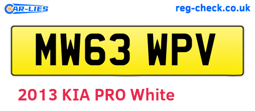 MW63WPV are the vehicle registration plates.