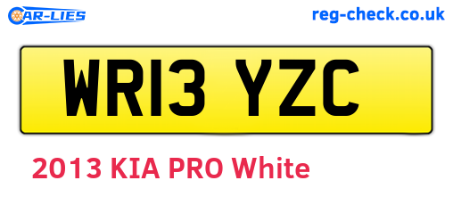 WR13YZC are the vehicle registration plates.