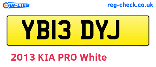 YB13DYJ are the vehicle registration plates.