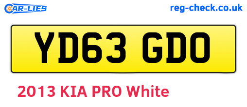 YD63GDO are the vehicle registration plates.