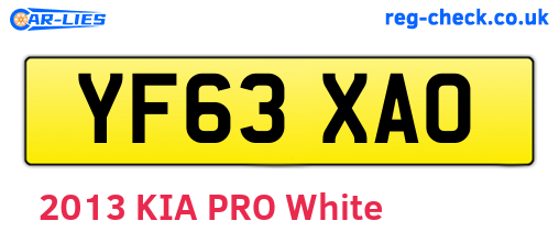 YF63XAO are the vehicle registration plates.
