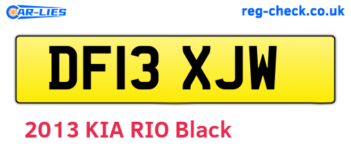 DF13XJW are the vehicle registration plates.