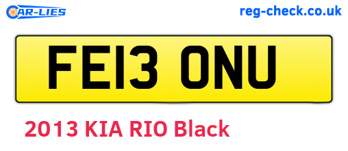 FE13ONU are the vehicle registration plates.