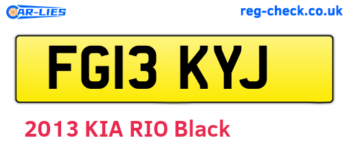 FG13KYJ are the vehicle registration plates.