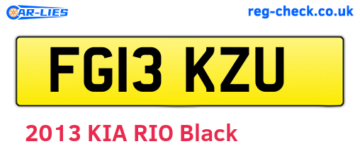FG13KZU are the vehicle registration plates.