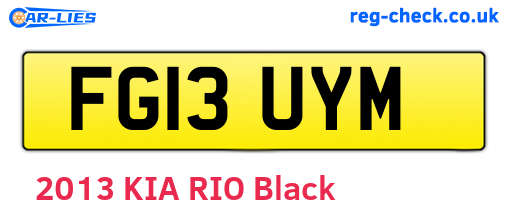 FG13UYM are the vehicle registration plates.