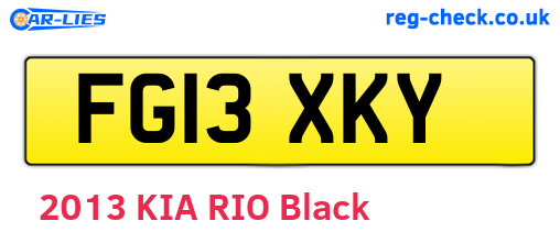 FG13XKY are the vehicle registration plates.