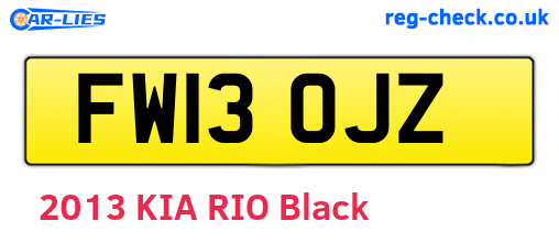 FW13OJZ are the vehicle registration plates.