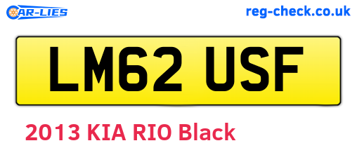 LM62USF are the vehicle registration plates.
