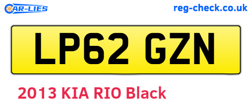LP62GZN are the vehicle registration plates.