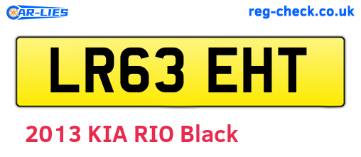 LR63EHT are the vehicle registration plates.