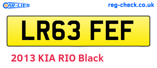 LR63FEF are the vehicle registration plates.